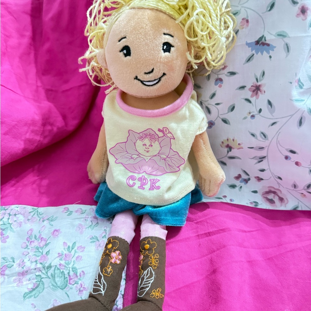 Yellow and Pink Plush Doll with Accessories